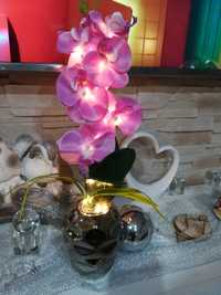 Extra świecący kwiatek Led na baterie dekoracja doniczka glamour