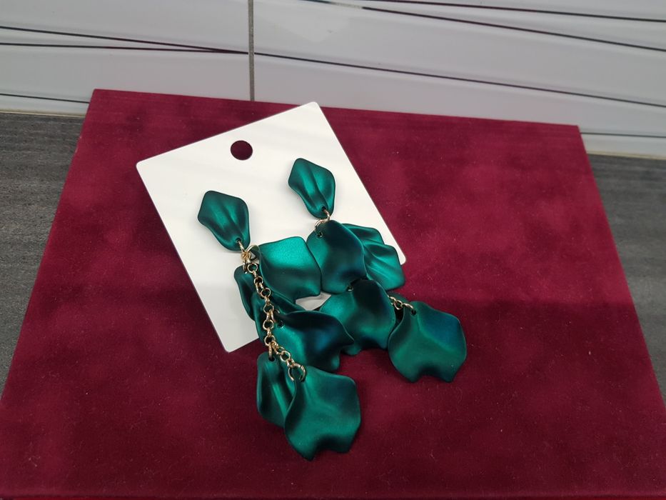 Kolczyki płatki zielone