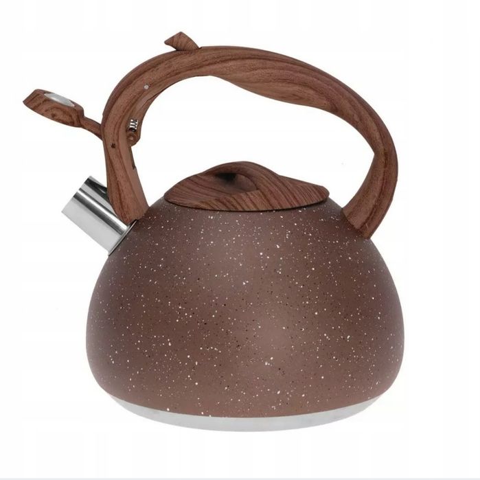Czajnik stalowy 3 l brązowy marmur granit indukcja gaz