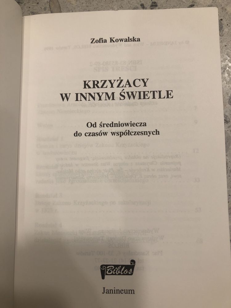 „Krzyżacy w innym świetle” wyd. Biblos Kowalska Zofia