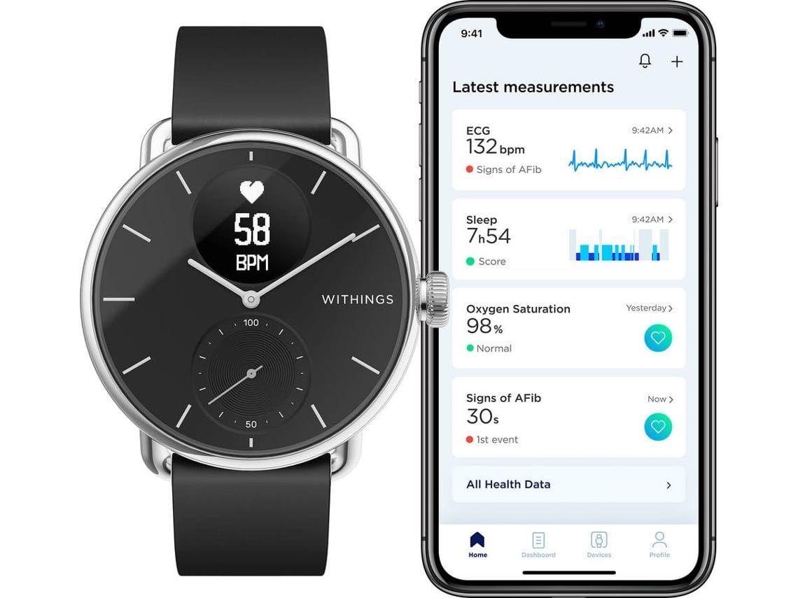 Relógio WITHINGS Scanwatch 38mm Monitorização de Saúde e Atividade