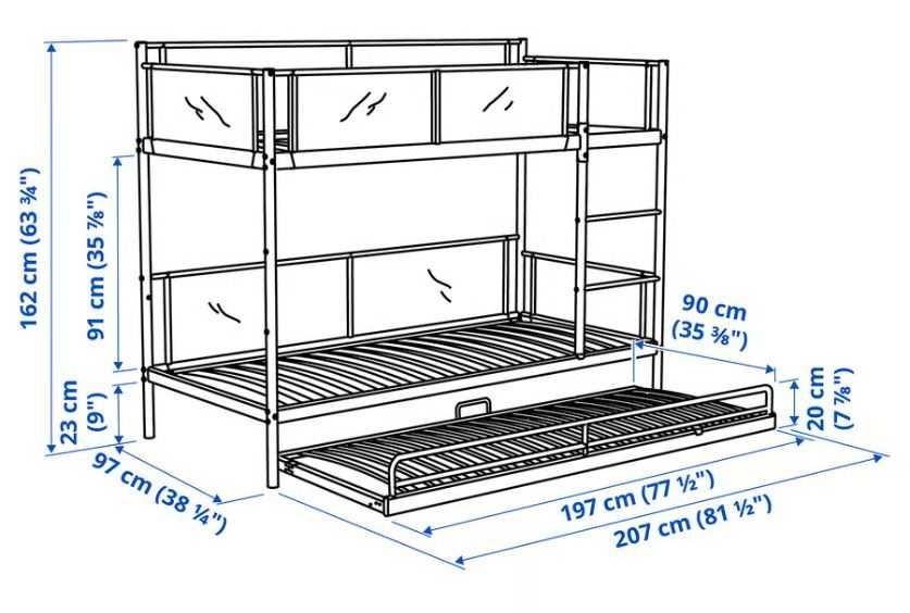 VITVAL – Estrutura de beliche com cama inferior (IKEA)