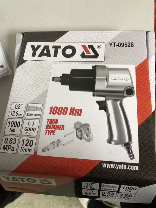 Пневматичний ударний гайковерт YATO 1/2” 1000Nm YT-09528