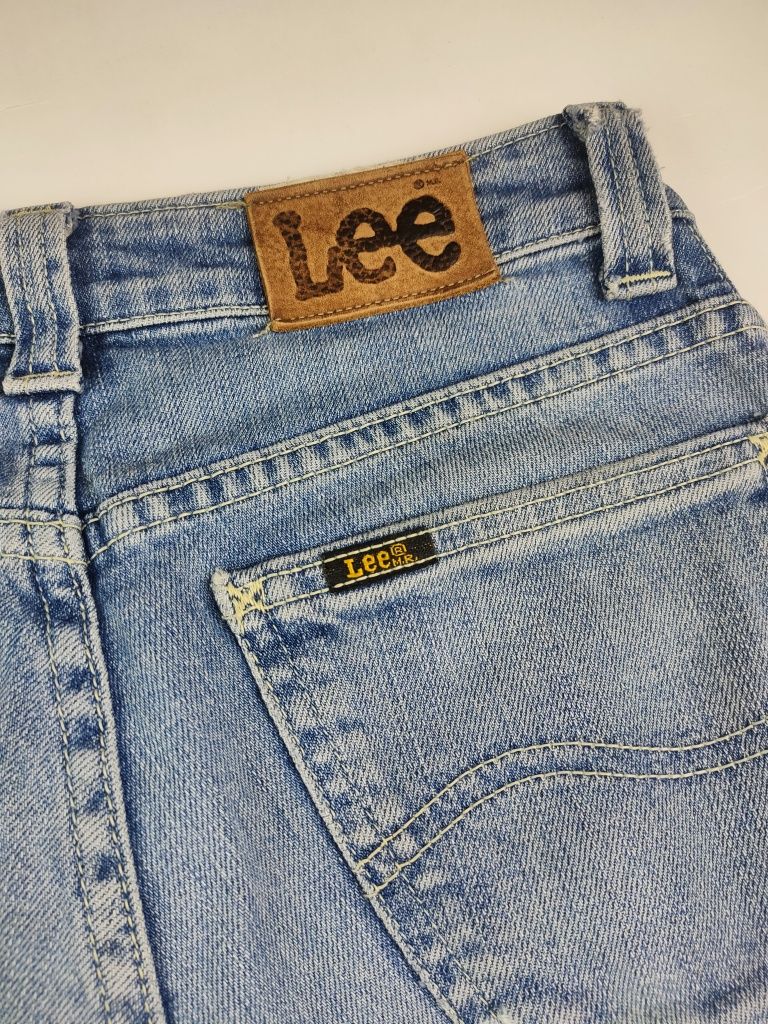 Niebieskie jeansy damskie spodnie dżinsowe klasyczne Lee blue jeans (X