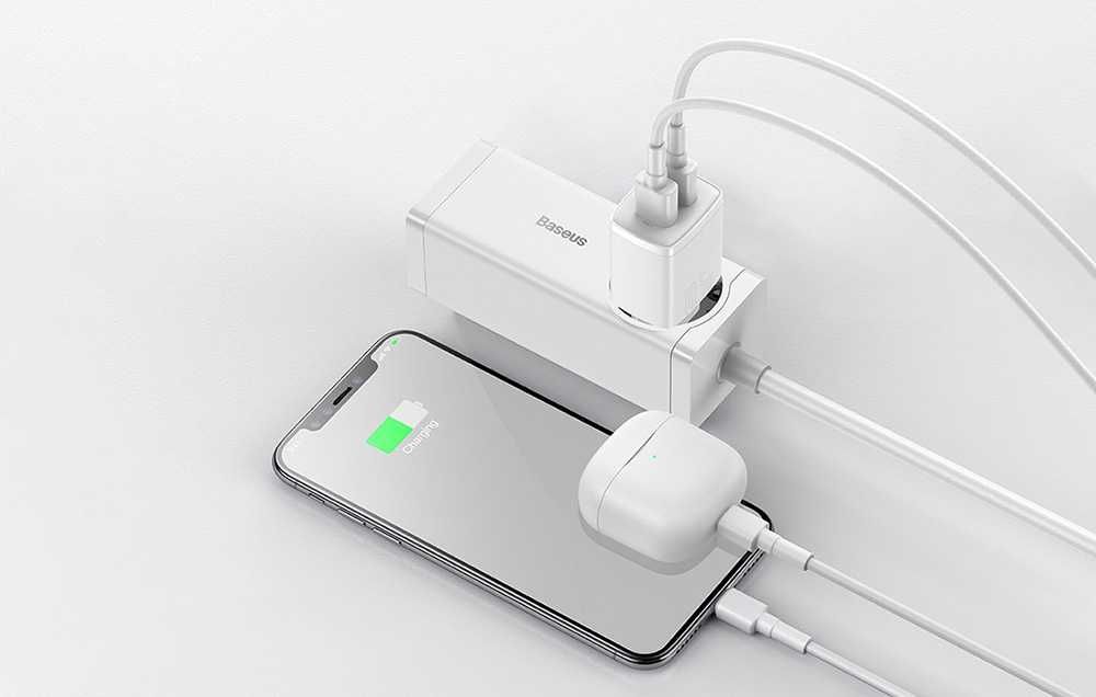 Baseus Compact Ładowarka Sieciowa 10,5W 2xUSB zdrowa dla baterii Wawa