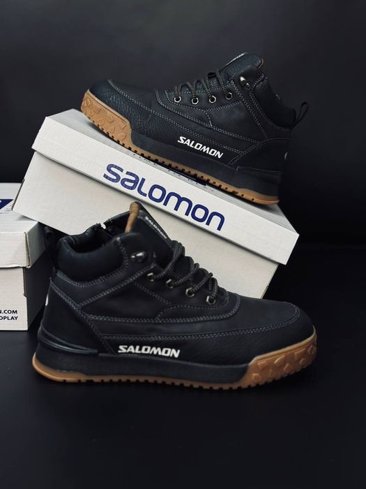 Мужские Ботинки Salomon Зимние кожа Саломон чоловічі кросівки саломон