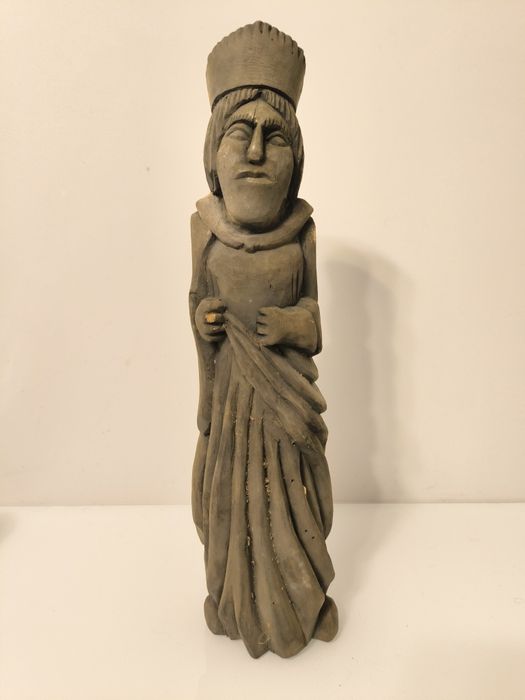 Święta Barbara Stara przedwojenna rzeźba ludowa Polska