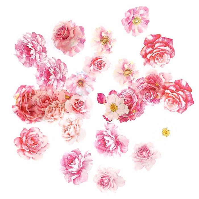 Naklejki ozdobne "kwiaty" 1opak./30szt. ROMANTIC PINK