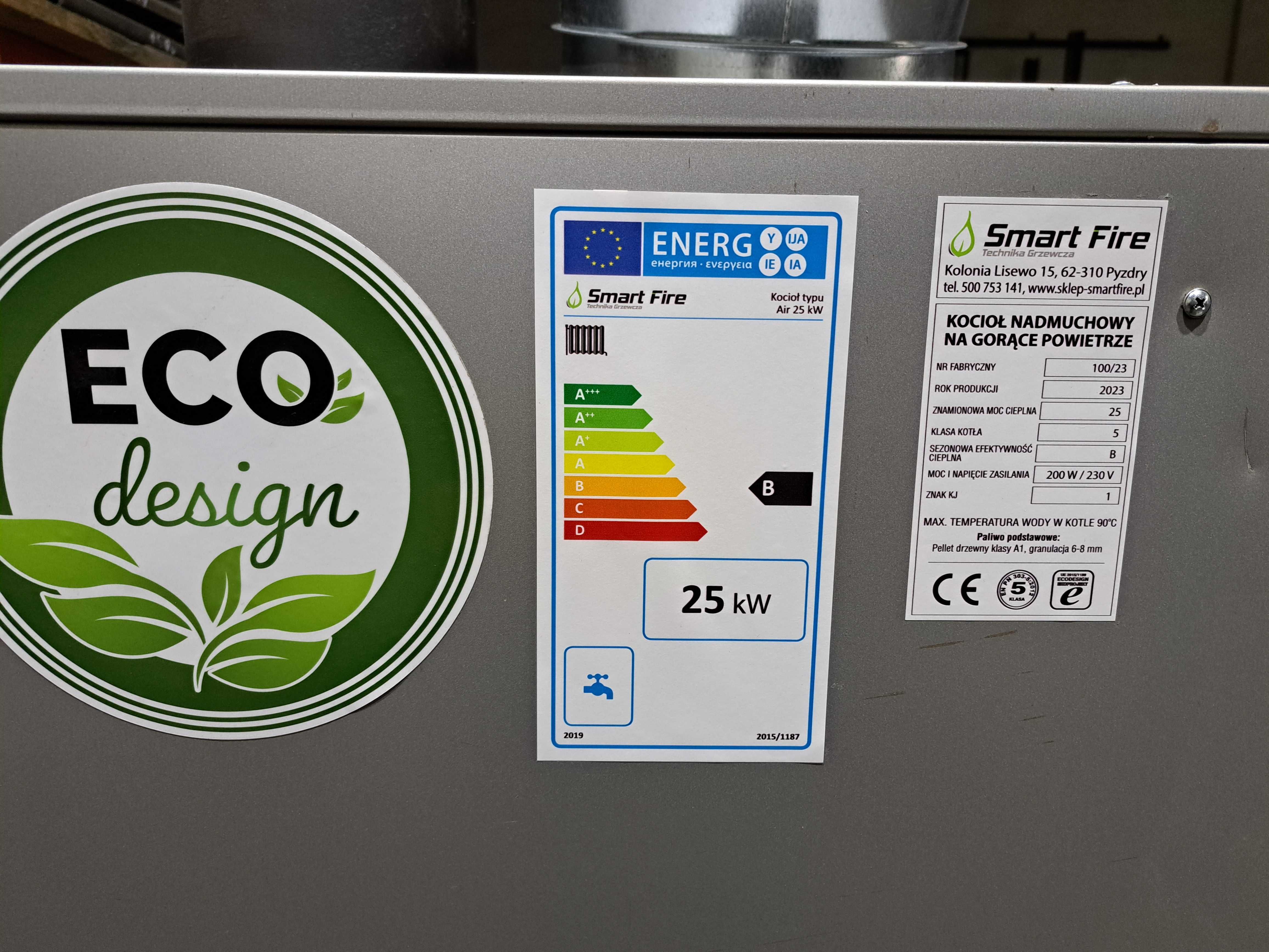 Nagrzewnica na gorące powietrze piec kocioł nadmuchowy na pellet 25 kW