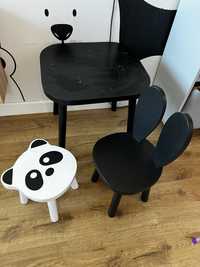 Bambooko stolik krzeselko królik taboret panda