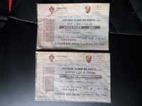 2 Bilhetes antigos  Porto vs Benfica e Porto vs Sporting
