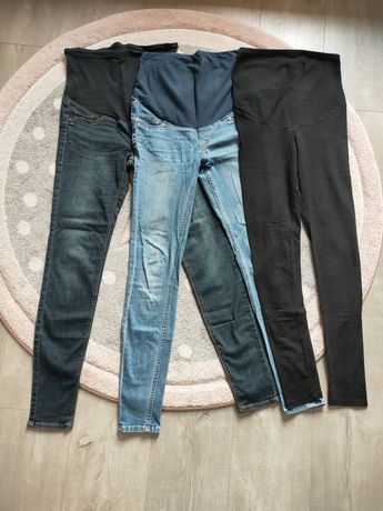 Spodnie jeansy i legginsy ciążowe H&M rozmiar S, stan bardzo dobry