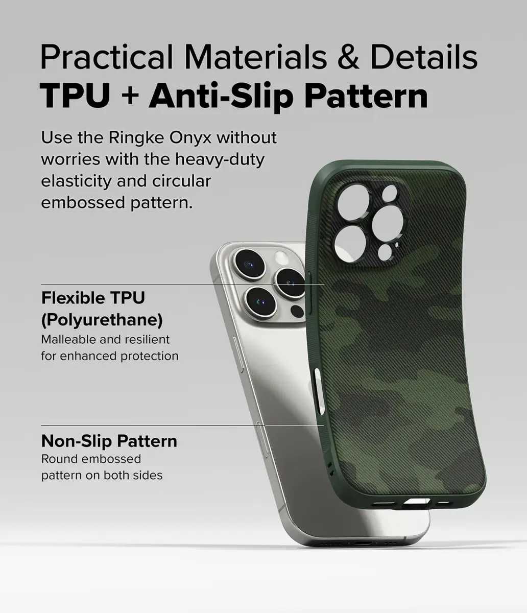 Чехол Ringke Onyx Design для iPhone 16 Pro Max Camo Green
