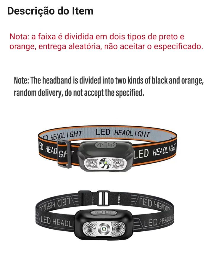 Lanterna Led de cabeça novo