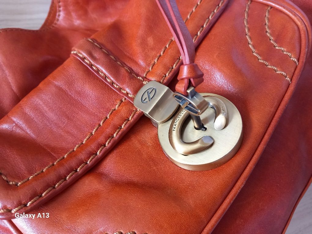Francesco Biasia duza torebka vintage skora