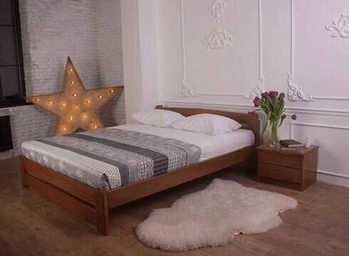 Ліжко з масиву дерева Корсіка двоспальне посилене. Кровать деревянная