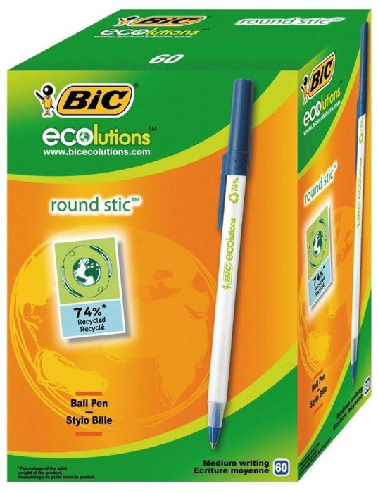 Długopis Round Stick Ecolutions niebieski (60szt) BIC pudełko,