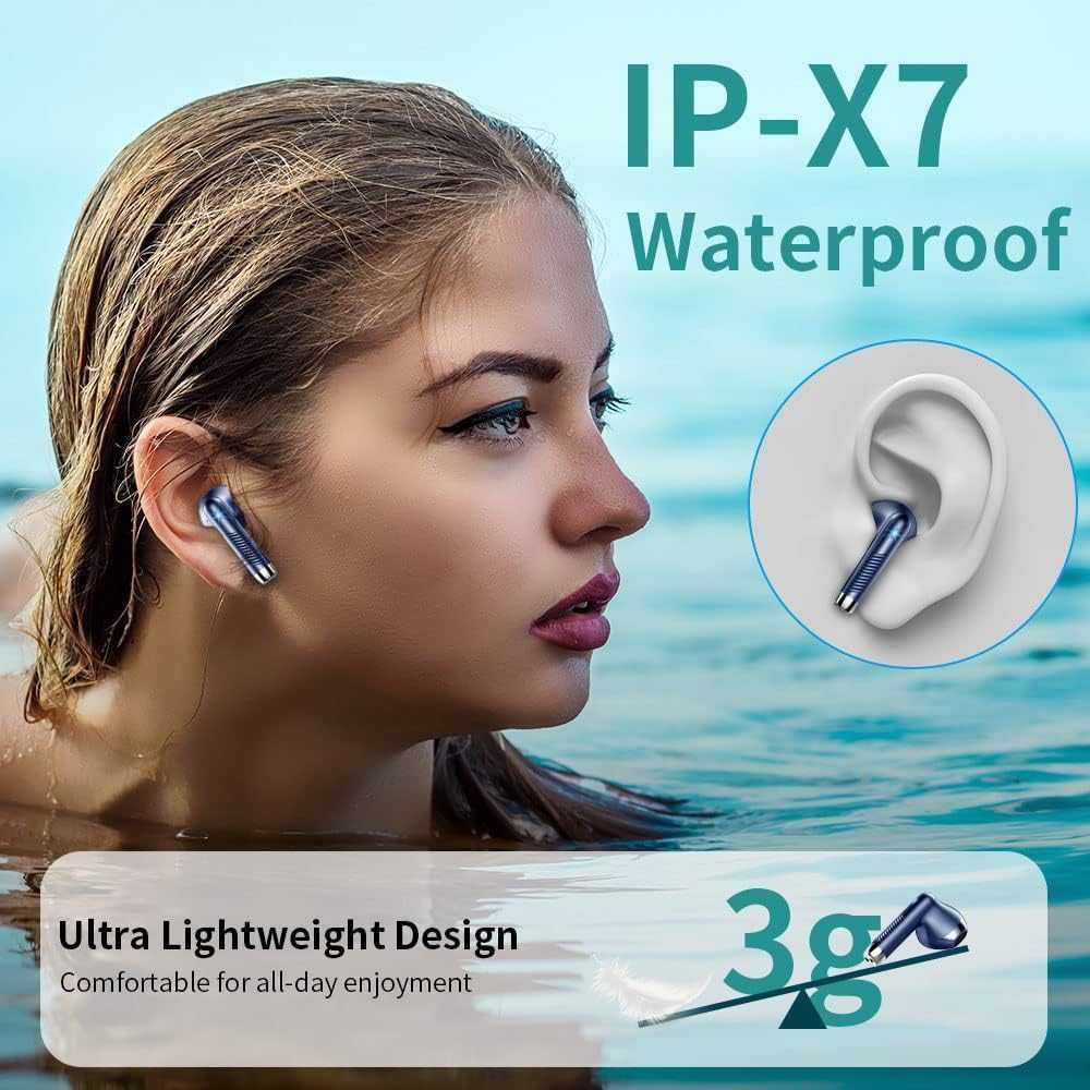 Słuchawki bezprzewodowe douszne bluetooth 5.3 Drsaec J52 Granatowe