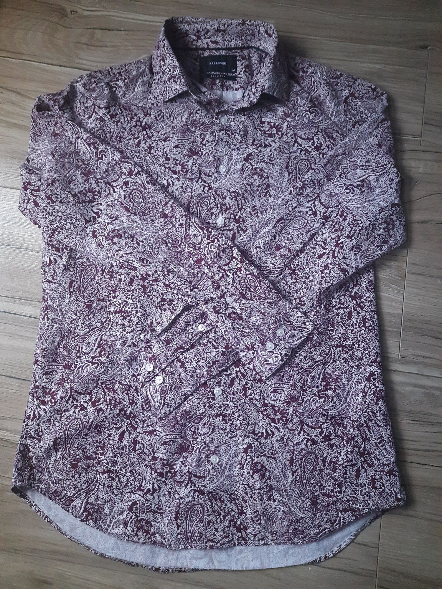 męska koszula, Reserved, r. M, Slim Fit, bordo