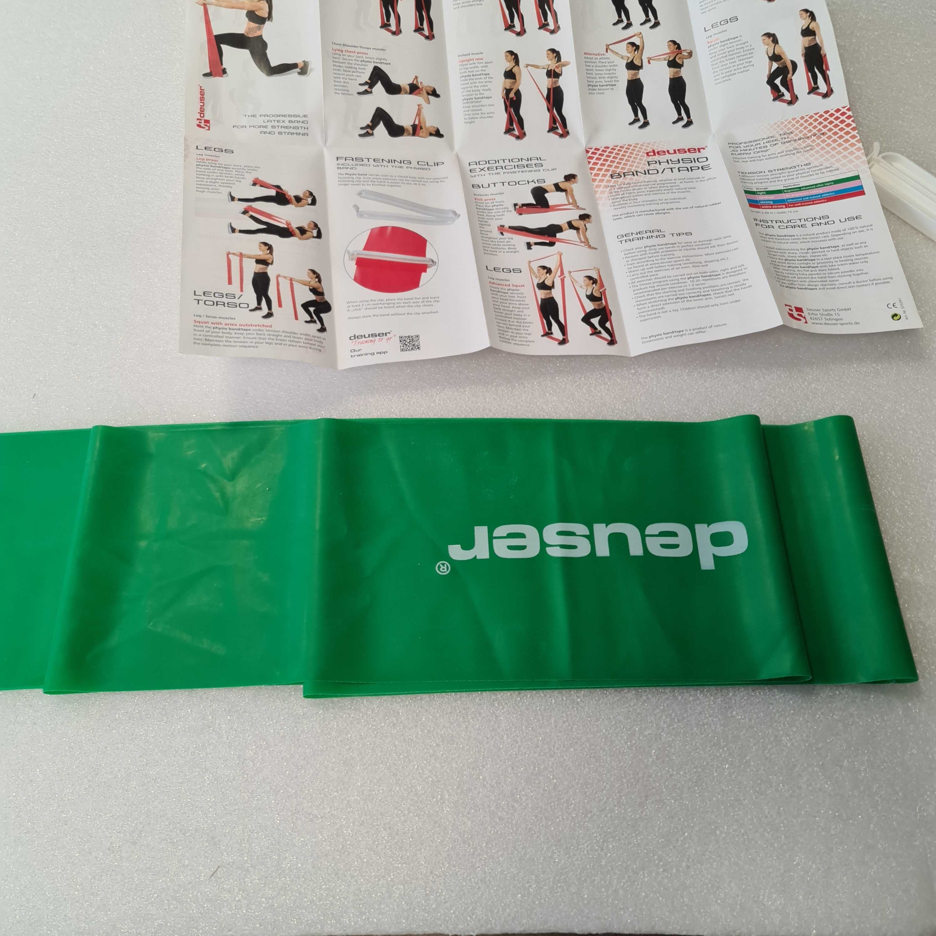 Taśma do ćwiczeń Deuser Physio Band - zielona