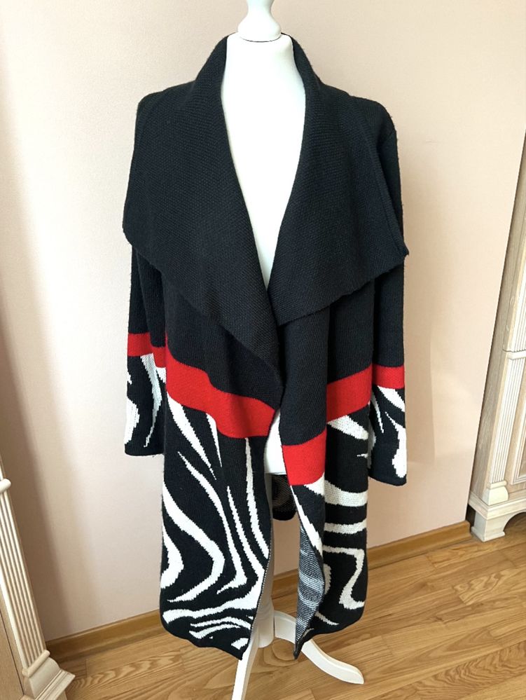 Sweter narzutka kardigan kolorowy wzorzysty elegancki butik