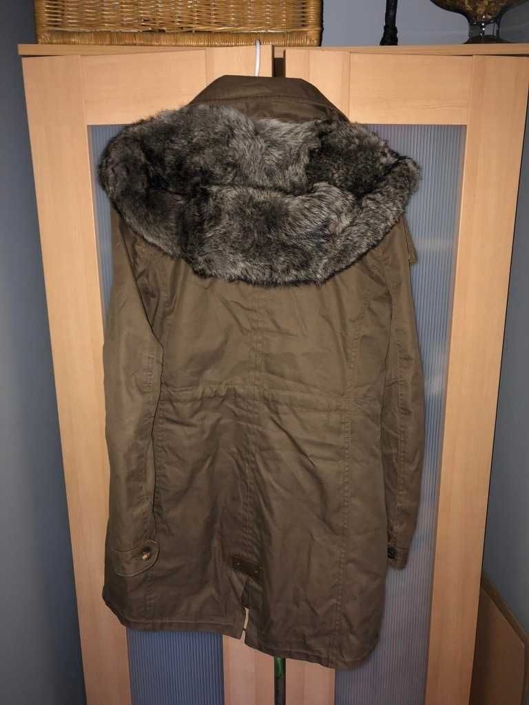 Massimo Dutti parka kurtka kaptur miś S porządna