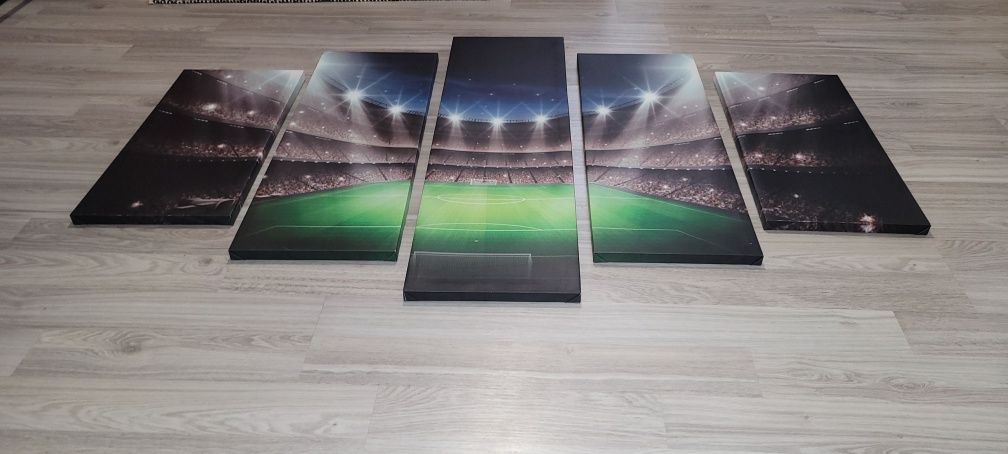 Obraz panelowy piłkarski stadion 5 częściowy duzy 100x150
