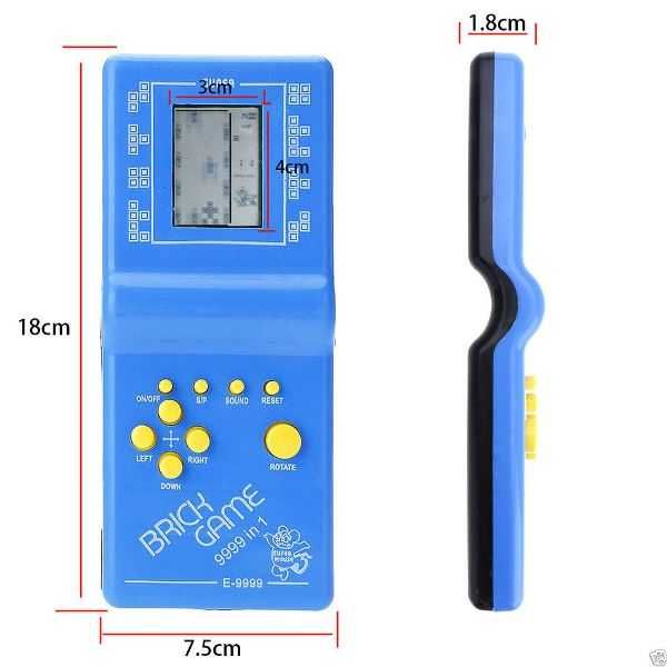 Consola de jogos retro Brick Game 9999 em 1 Tetris e outros