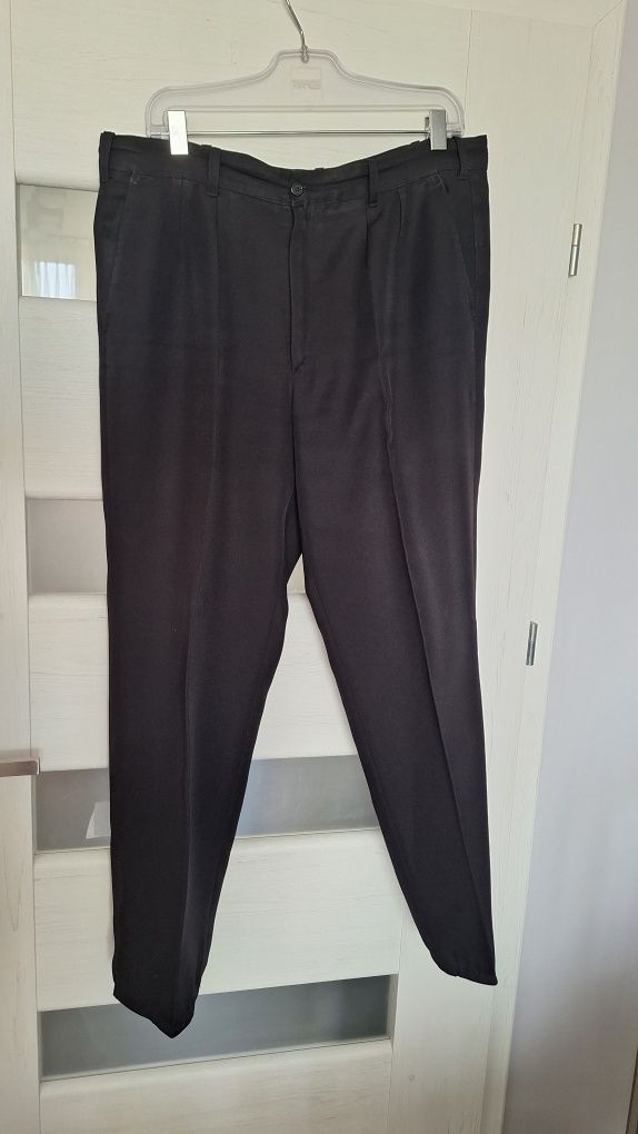 Spodnie eleganckie garniturowe czarny XL