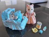 Sylvanian 2234 kołyska maluch i mama kot