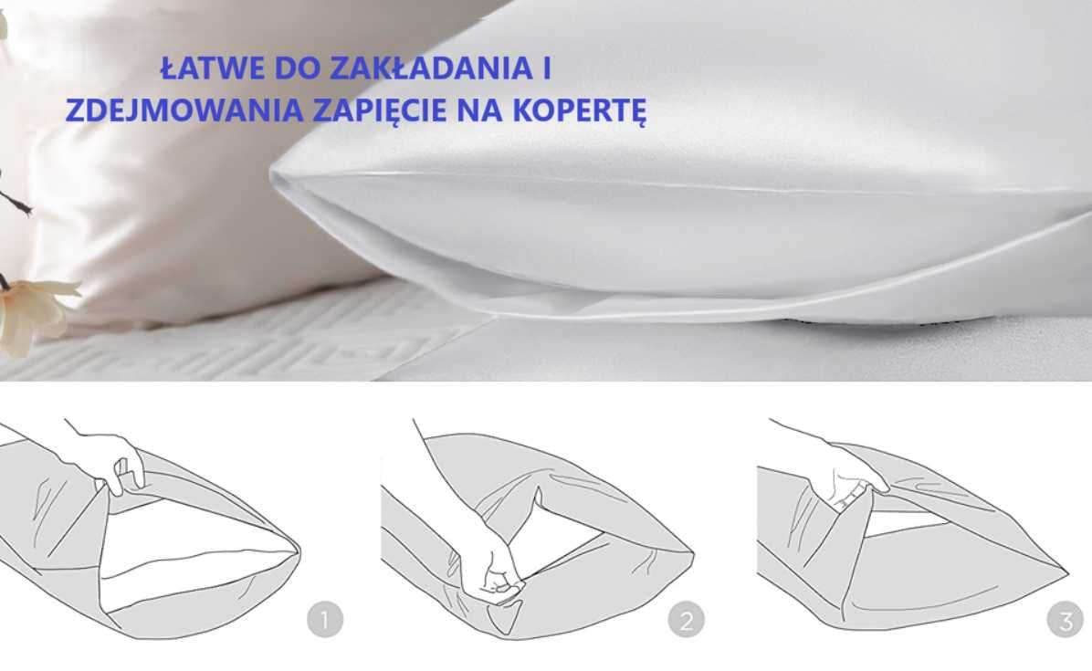 Poszewki satynowe na poduszki 50x80 cm z zamknięciem kopertowym 2 szt
