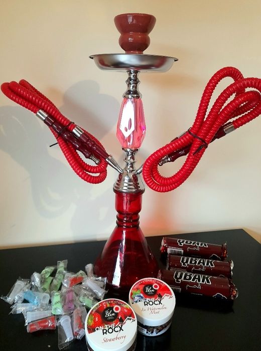 Shisha 45cm. 2 mang.ueiras (+ 20 carvão + boquilhas • PACK TOP•)