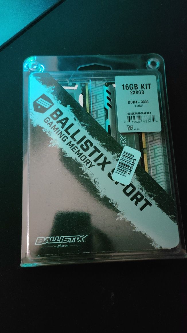 Pamięć ram crucial ballistix DDR 4 2x 8gb 3000mhz