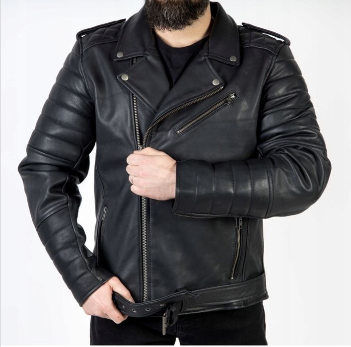 НОВА Куртка косуха шкіряна, мотокуртка, байкерська, великий розмір 8XL