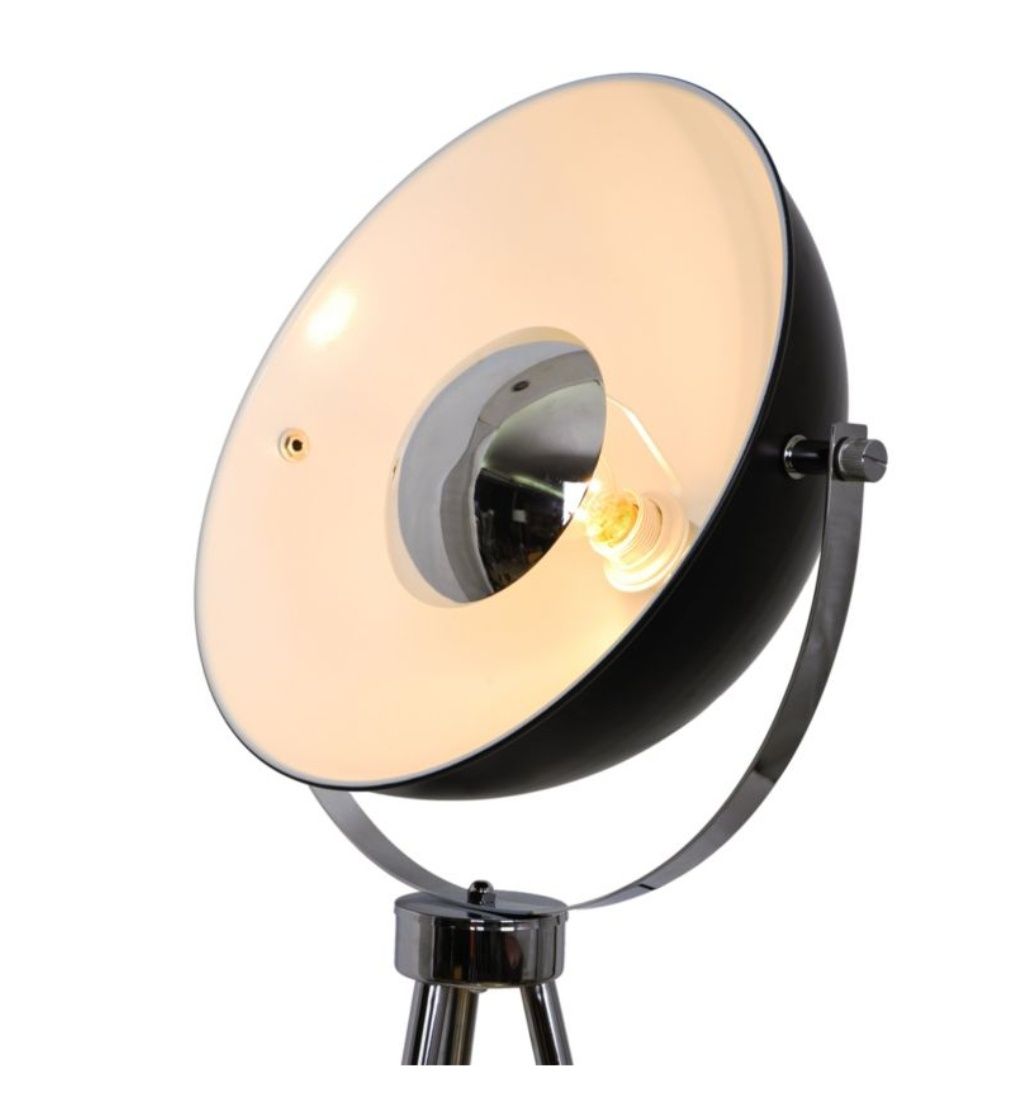 Lampa podłogowa Loft Reflektor trójnóg E27 czarny mat