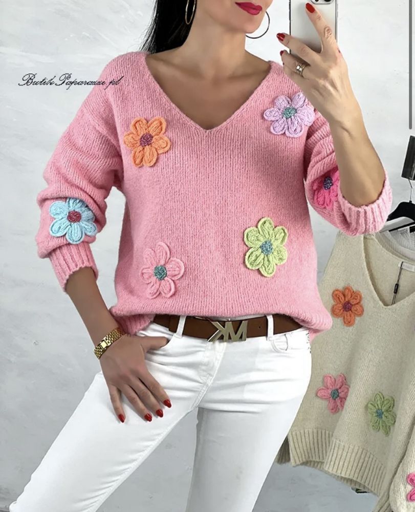 Sweter Kwiaty 3D Italy