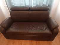 Skórzana sofa z funkcją spania
