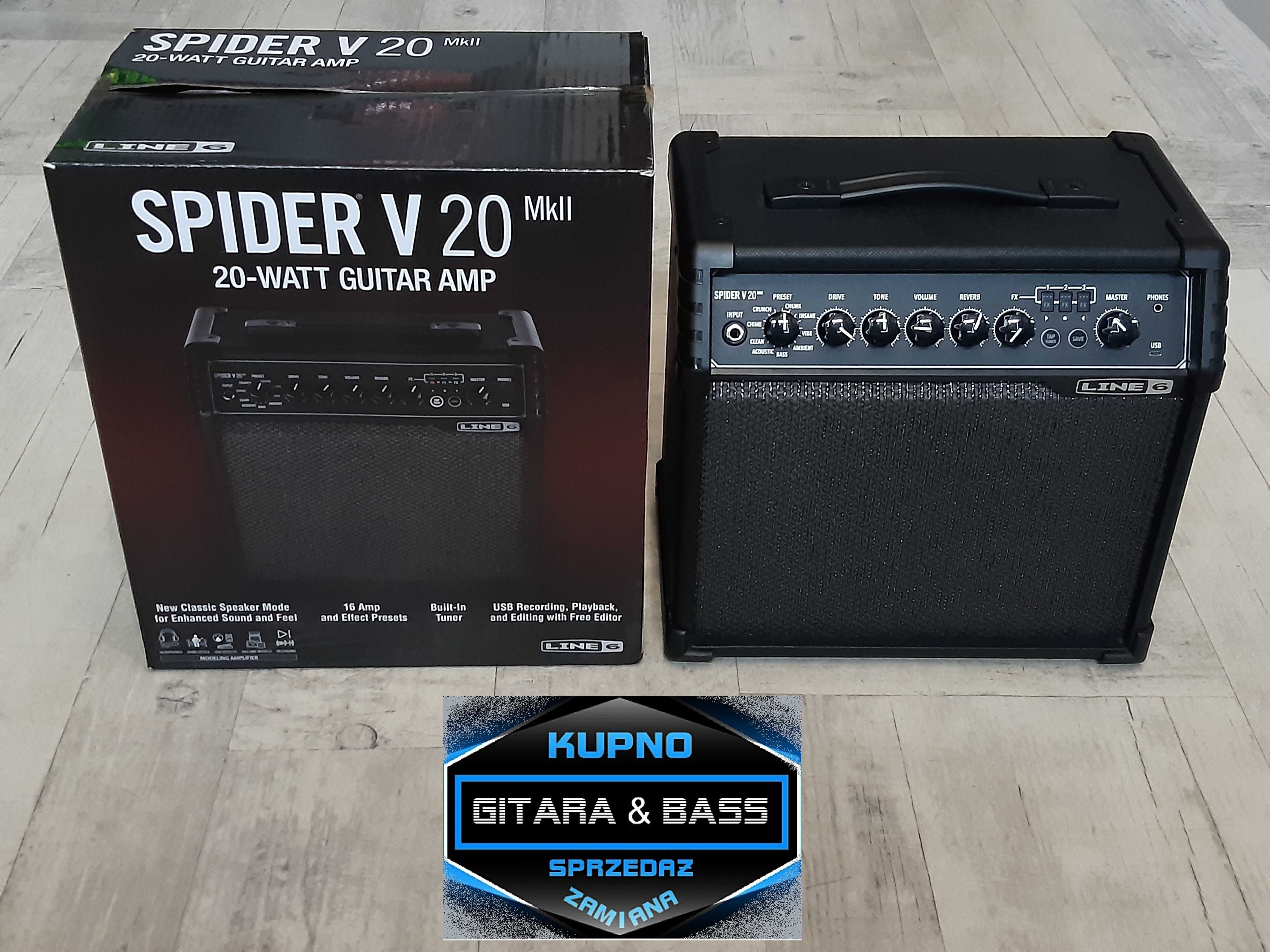 Wzmacniacz gitarowy LINE 6 SPIDER V 20 - combo-efekty - wysyłka Gratis
