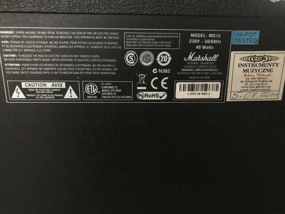 Marshall MG15 wzmacniacz gitarowy