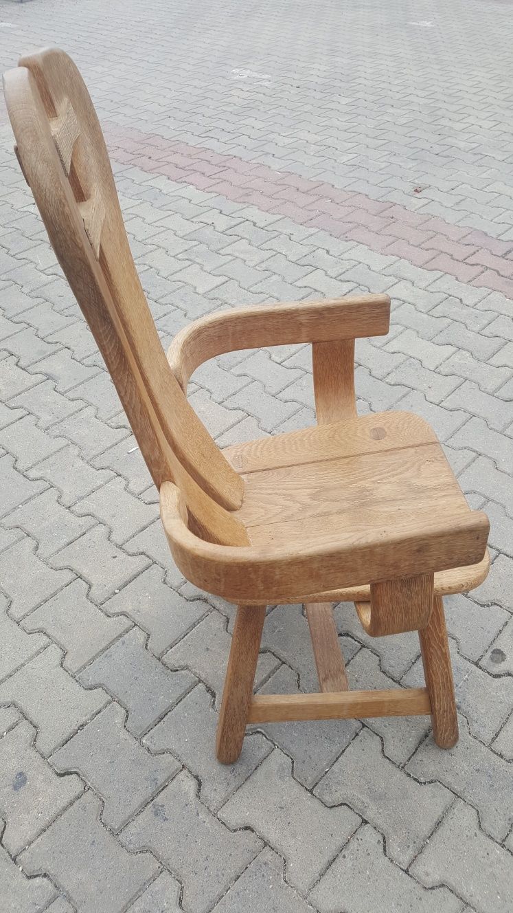 Krzesło PRL Belgia fotel brutalistyczny De Puydt lata 70-te