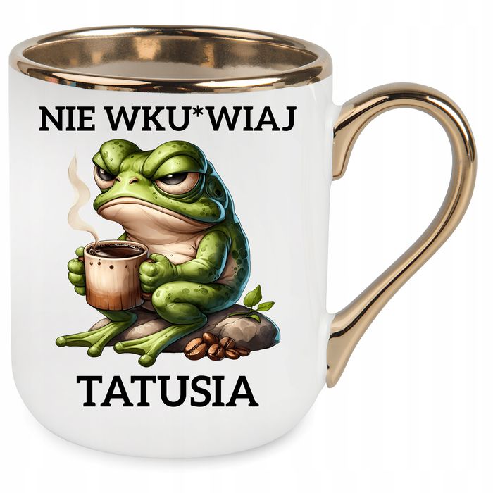 Kubek Elegant Złoty Na Prezent Dzień Taty Urodziny Święta + Opakowanie
