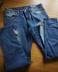 Heidi Klum markowe spodnie damskie jeans z przetarciami Modne 40 L