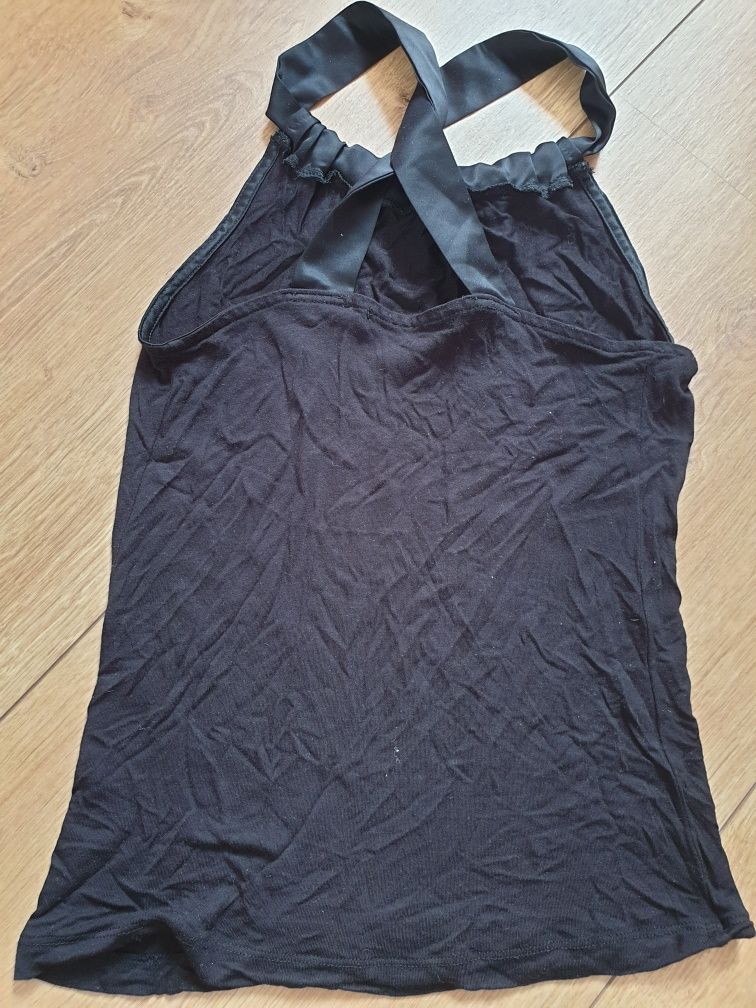 Cienka czarna bluzka na ramiaczka Reserved XS 34