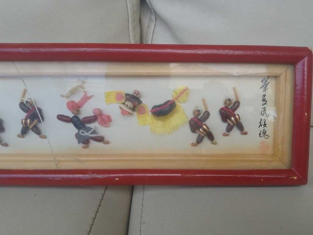 Duży chiński obrazek wykonany z fasoli