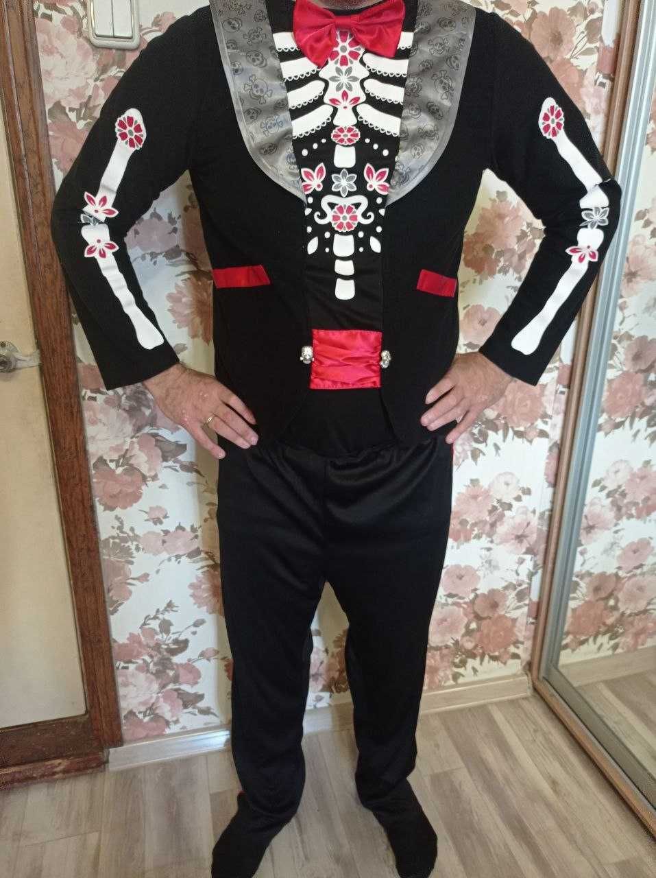 карнавальный костюм зомби, монстр, аниматор скелет до 185 см