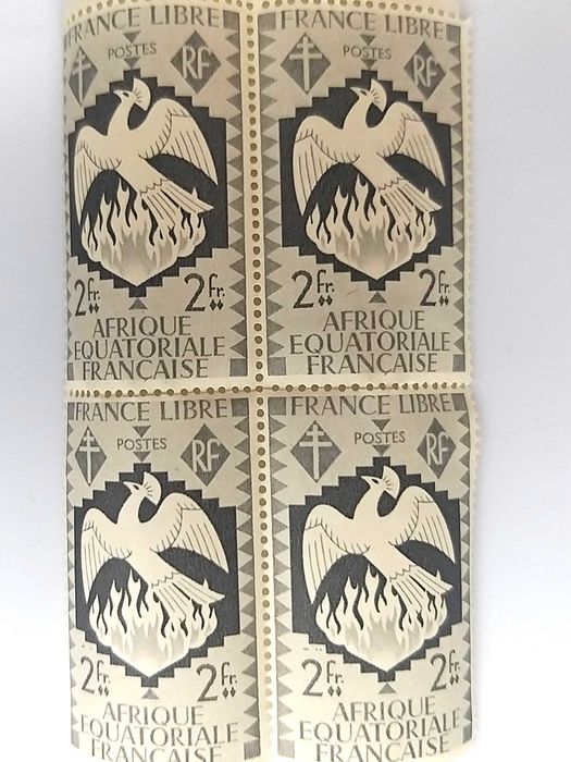 Znaczek kolonialny Wolnych Francuzów Afryka Równikowa 1941r E. Dulac