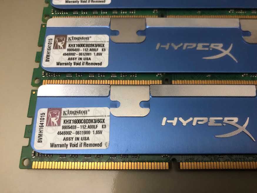 Оперативна пам'ять Kingston DDR3-1600 6gb 3x2 HyperX KHX1600C8D3K3/6GX