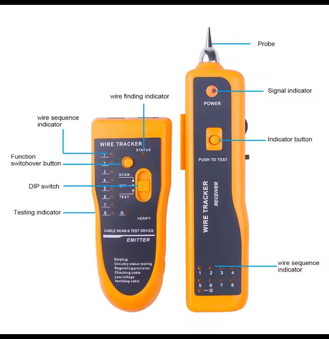 Тестер прозвонка RG-45 со звуком - LAN Network Cable Tester