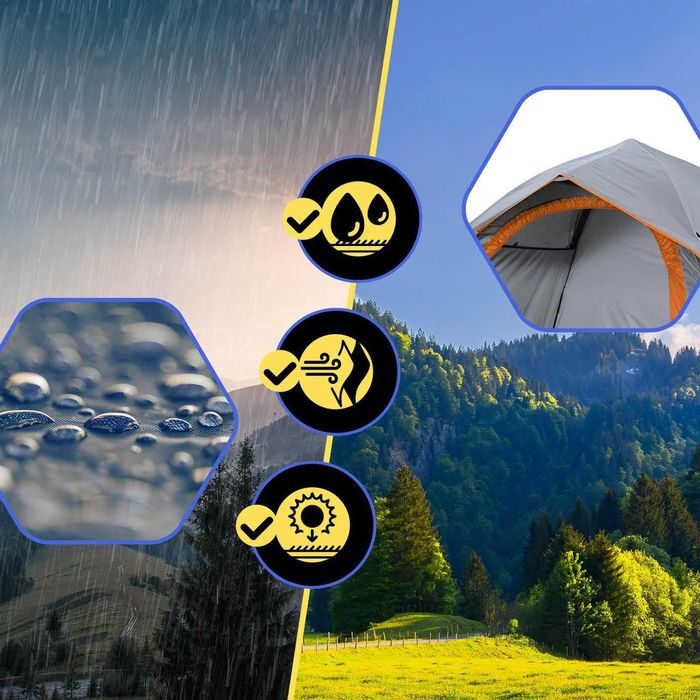 Палатка намет для кемпінгу Lumaland 210х190х110см 2-3 чол