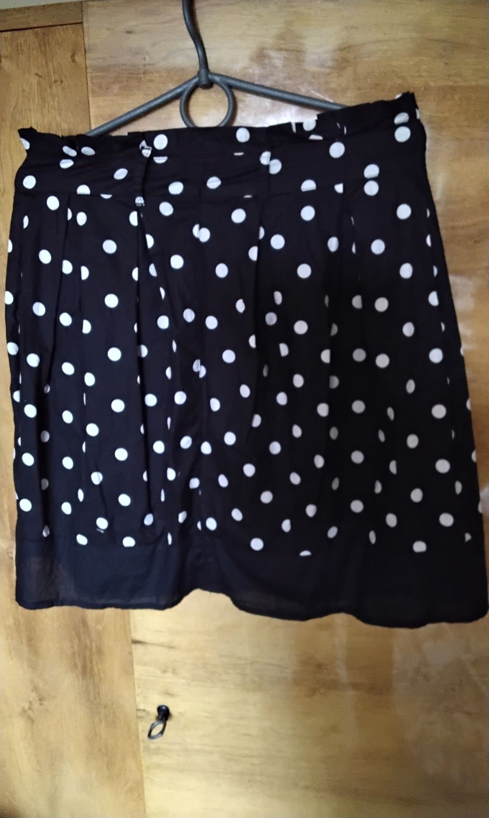 Черная юбка в белый горох,размер М, х/б
